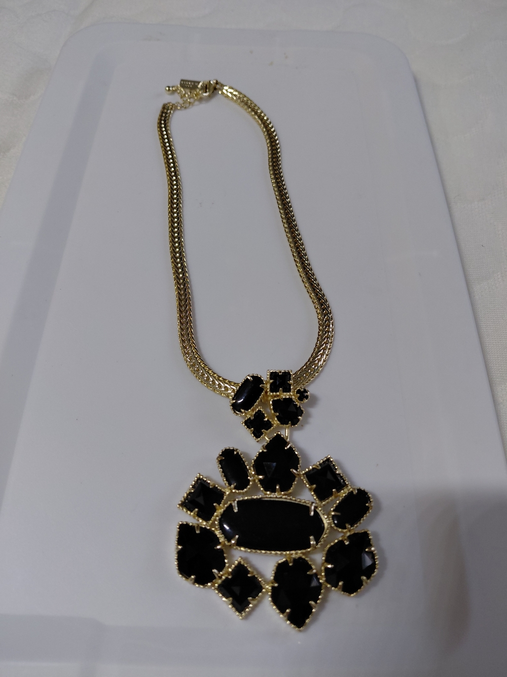 Kendra Scott Gold-Tone Necklace with Black Stones
